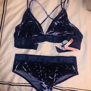 Cheeky NWOT velvet PINK set
